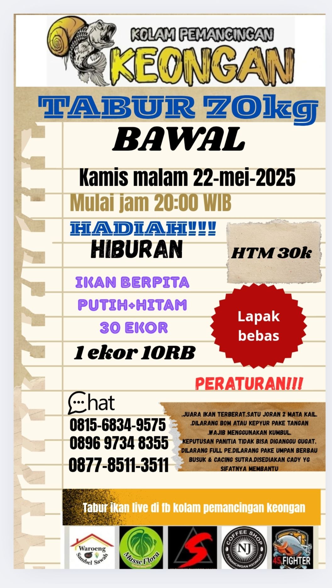 Mini Event Bawal Tabur 70kg